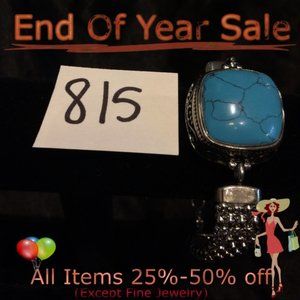 Turquoise and silver metal bracelet